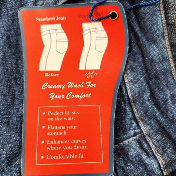 NWT Smith's Dungarees Marilyn Fit Stretch Blue Denim Straight Leg Jeans  18 - Picture 10 of 13